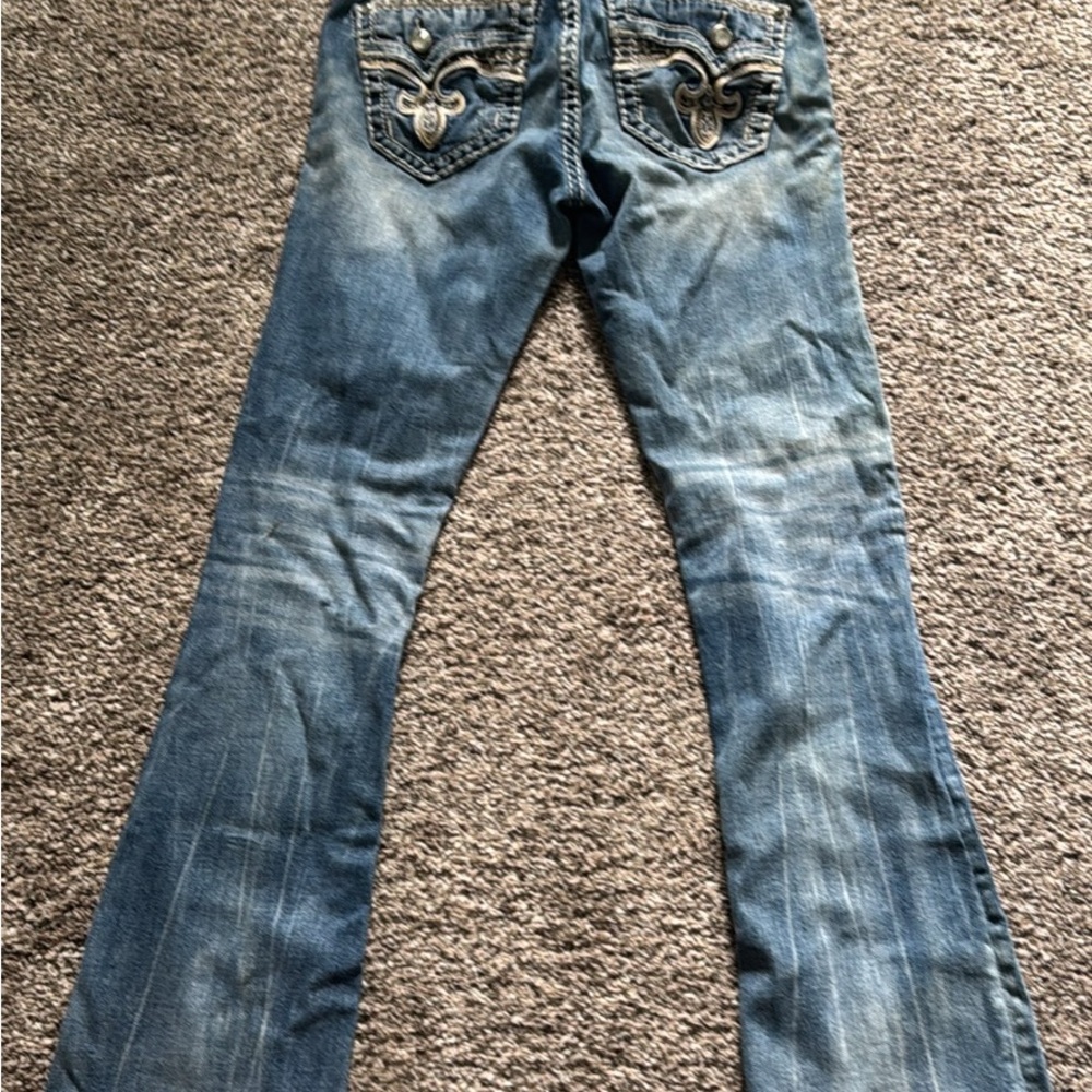 Rock Revival Blue Flare Wide Leg Jeans